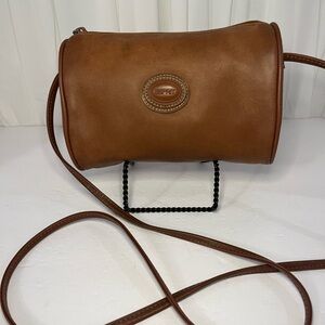 Vintage Esprit Tan Leather Cylinder Crossbody Bag